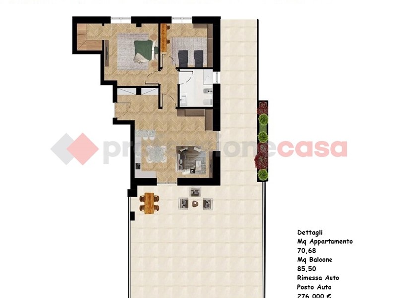 Trilocale in Vendita a Bari, 276'000&euro;, 70 m²