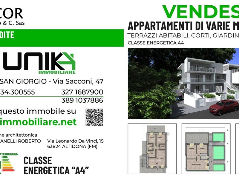 Trilocale in Vendita a Altidona, 183'000&euro;, 61 m², con Box