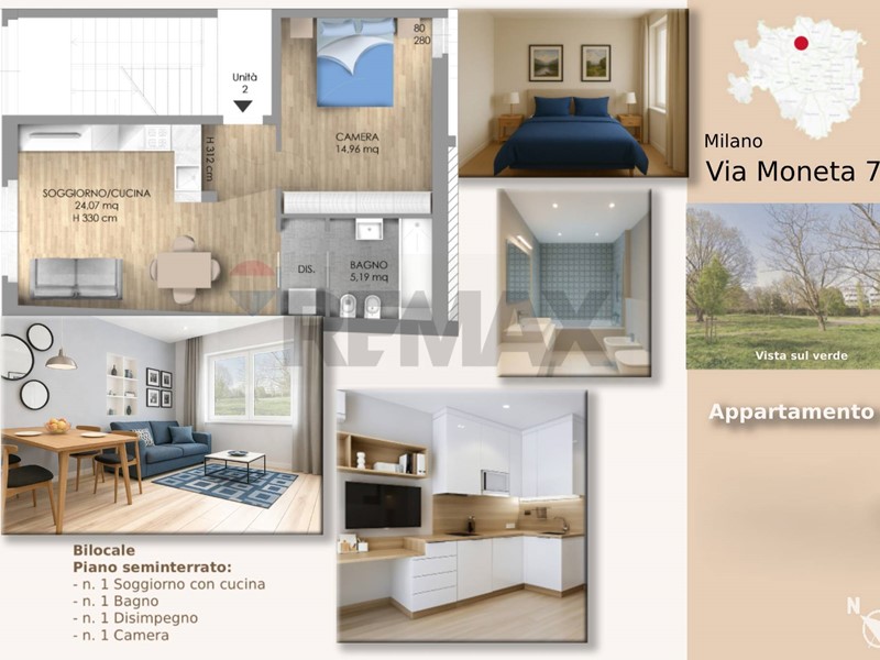 Bilocale in Vendita a Milano, 249'000&euro;, 55 m²
