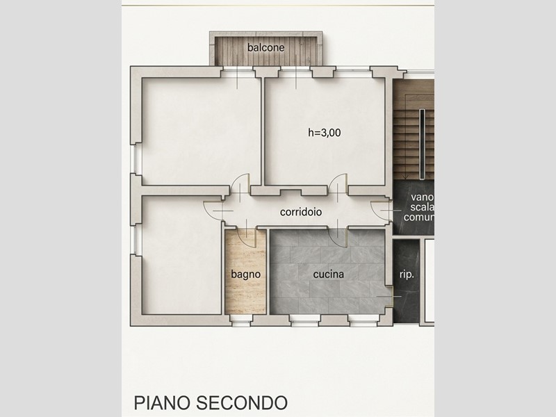 Trilocale in Vendita a Brescia, 210'000&euro;, 107 m²