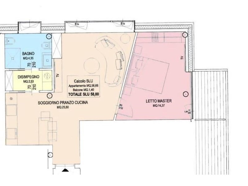 Bilocale in Vendita a Pisa, 270'000&euro;, 58 m²