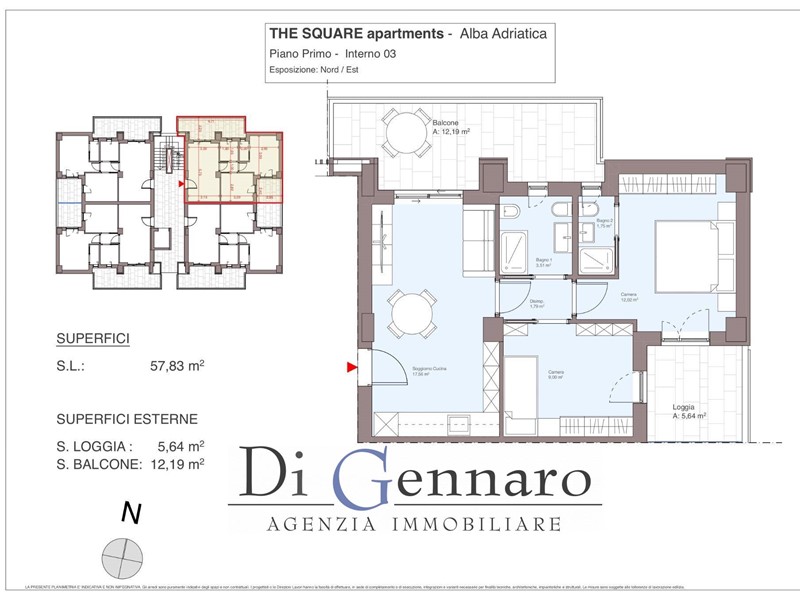 Trilocale in Vendita a Alba Adriatica, 210'000&euro;, 60 m²