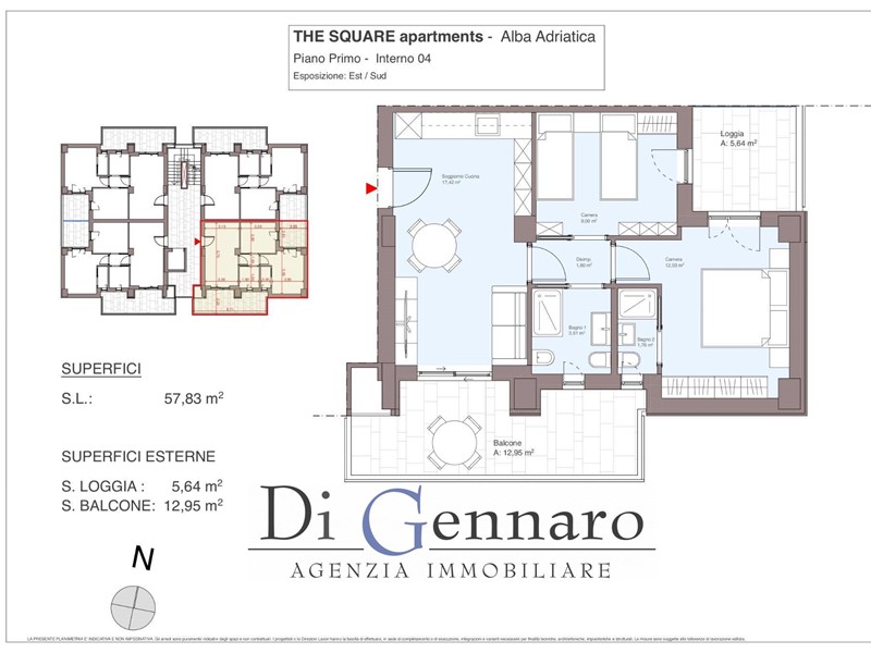 Trilocale in Vendita a Alba Adriatica, 210'000&euro;, 60 m²