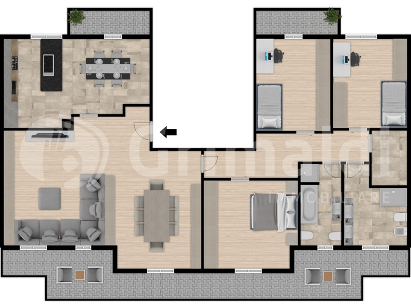 Attico in Vendita a Cinisello Balsamo, 529'000&euro;, 194 m², arredato, con Box