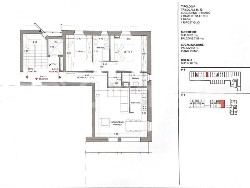 Trilocale in Vendita a Cusano Milanino, 396'000&euro;, 88 m², con Box