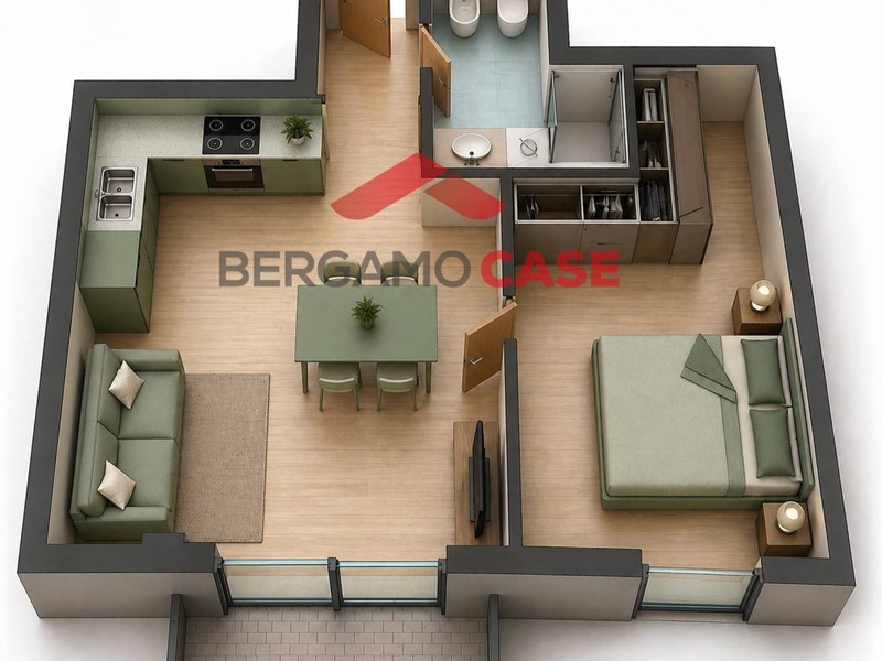 Bilocale in Vendita a Bergamo, 179'000&euro;, 46 m²