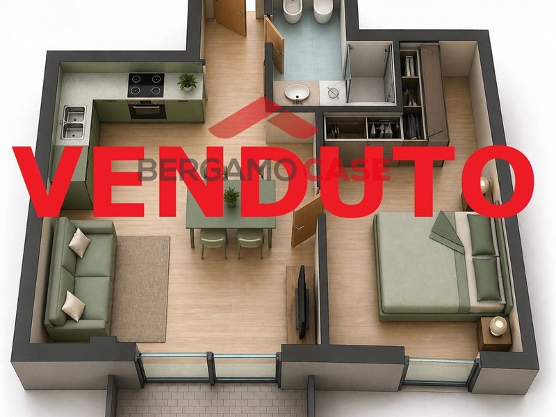 Bilocale in Vendita a Bergamo, 179'000&euro;, 46 m²