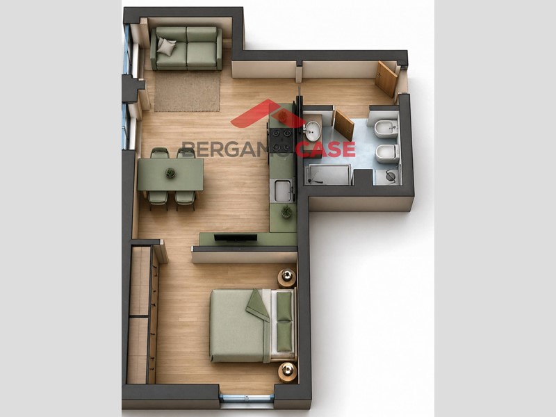 Bilocale in Vendita a Bergamo, 169'000&euro;, 45 m²