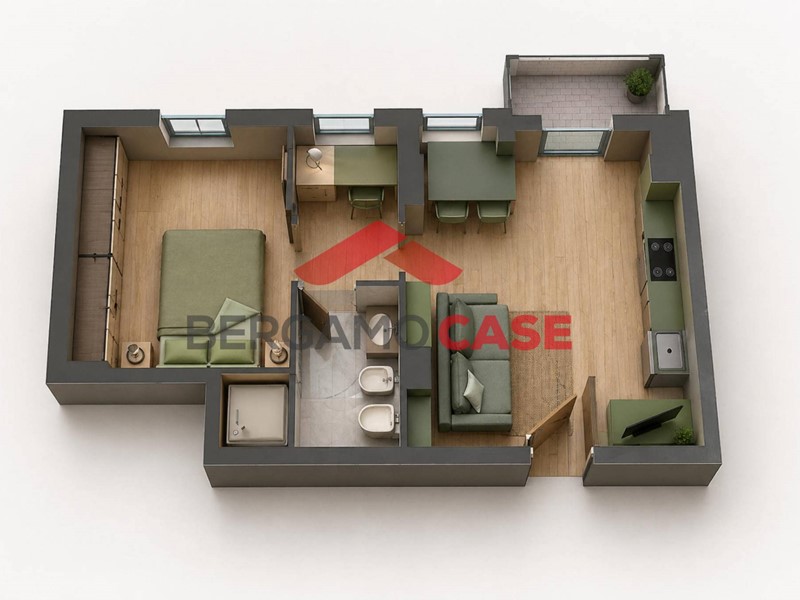 Bilocale in Vendita a Bergamo, 149'000&euro;, 41 m²