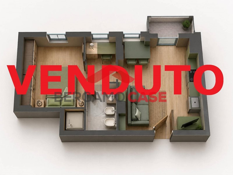 Bilocale in Vendita a Bergamo, 149'000&euro;, 41 m²