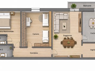 Trilocale in Vendita a Modena, zona Buon Pastore, 288'000&euro;, 100 m²