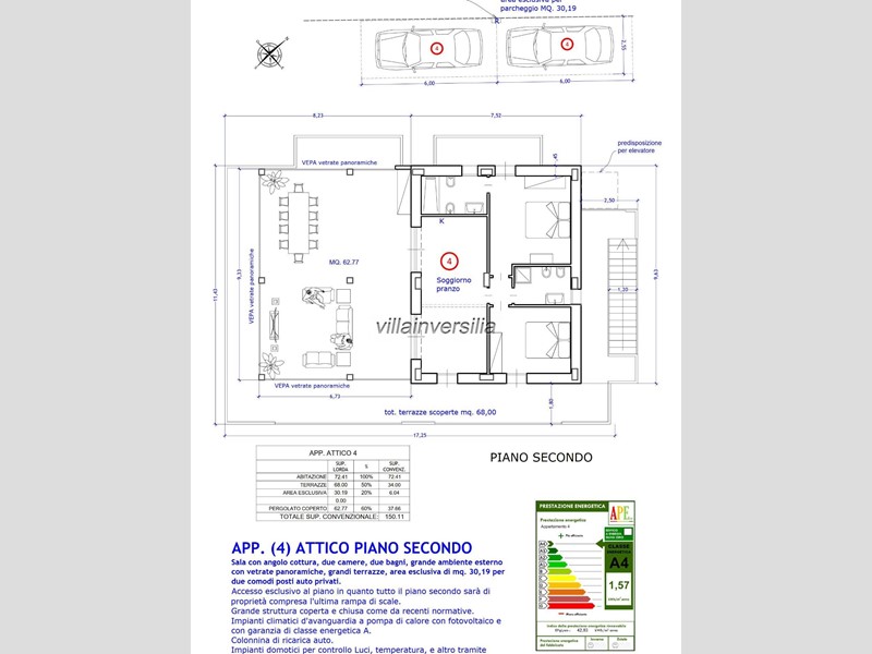 Attico in Vendita a Massa, zona Marina di Massa, 675'000&euro;, 150 m²