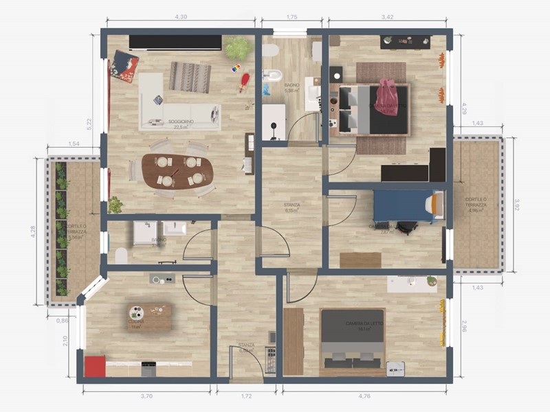 Appartamento in Vendita a Sacile, 245'000&euro;, 140 m²