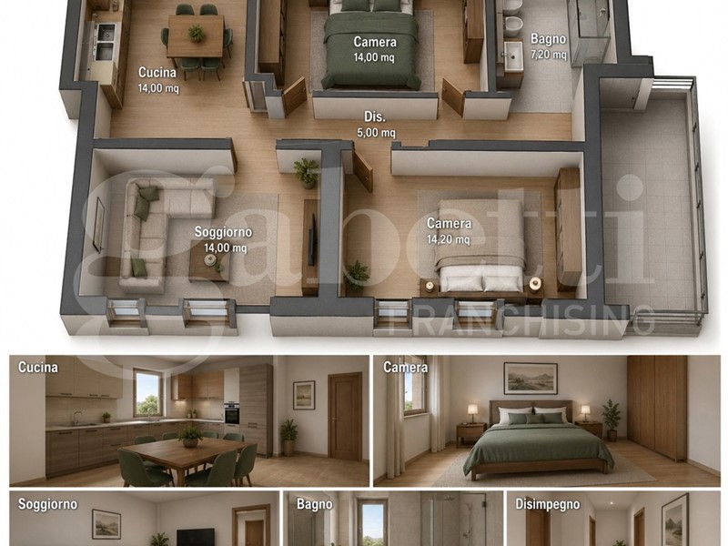 Trilocale in Vendita a Rivergaro, 178'000&euro;, 73 m²