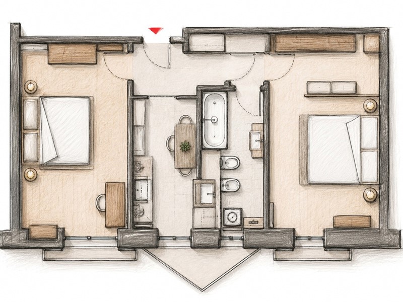 Bilocale in Affitto a Milano, 1'300&euro;, 70 m², arredato