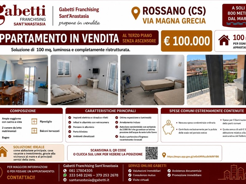 Appartamento in Vendita a Corigliano Rossano, 100'000&euro;, 100 m²