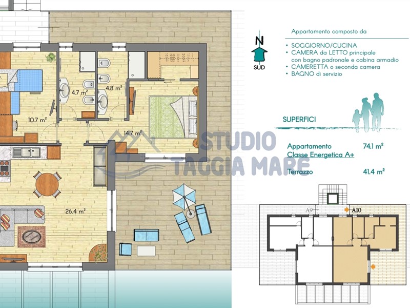 Trilocale in Vendita a Riva Ligure, 560'000&euro;, 90 m²