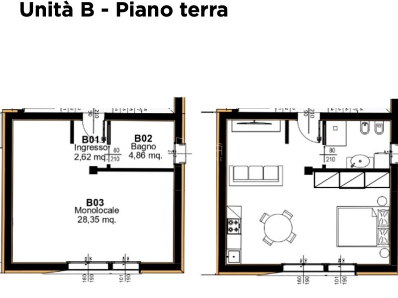 Monolocale in Vendita a Rovigo, 100'000&euro;, 55 m²