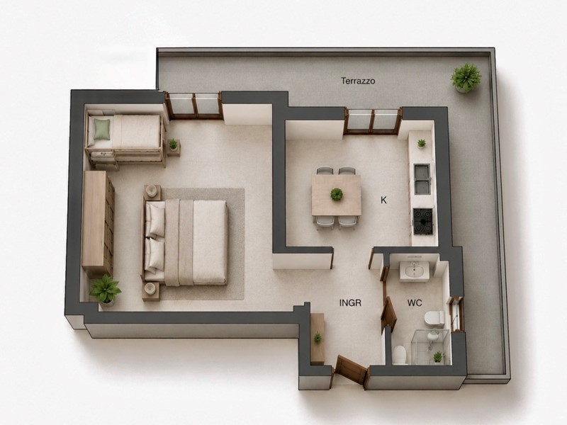Bilocale in Vendita a Diano Castello, zona Varcavello, 130'000&euro;, 43 m²