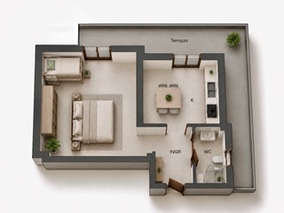 Bilocale in Vendita a Diano Castello, zona Varcavello, 130'000&euro;, 43 m²