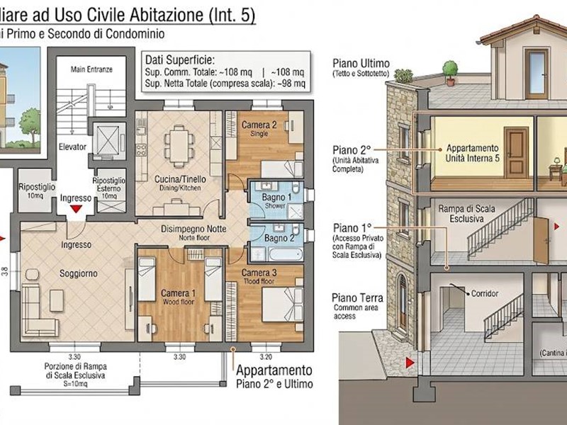 Appartamento in Vendita a Santa Croce sull'Arno, 48'750&euro;, 77 m²