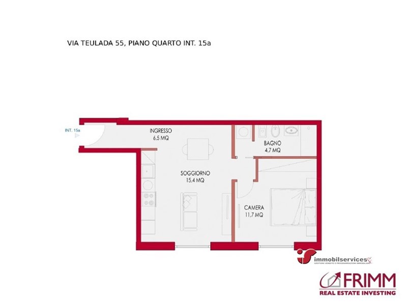 Bilocale in Vendita a Roma, 350'000&euro;, 45 m²