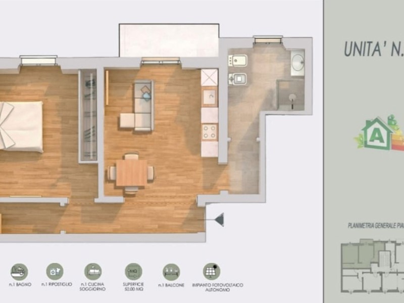 Bilocale in Vendita a Firenze, 258'000&euro;, 52 m²