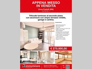 Appartamento in Vendita a Rimini, zona PADULLI, 275'000&euro;, 95 m²