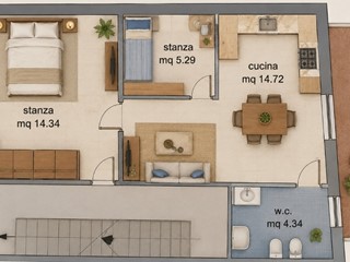 Trilocale in Vendita a Balestrate, 80'000&euro;, 48 m²