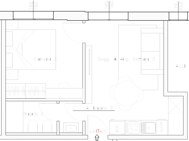 Trilocale in Vendita a Bologna, 228'000&euro;, 36 m²