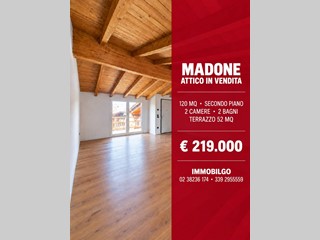 Attico in Vendita a Madone, 219'000&euro;, 120 m²
