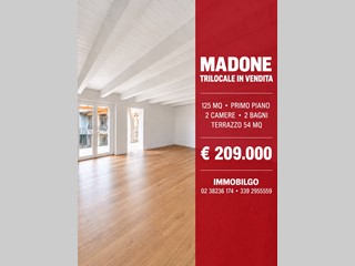 Trilocale in Vendita a Madone, 209'000&euro;, 125 m²