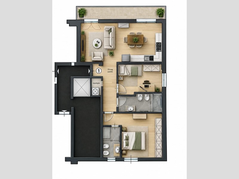 Trilocale in Vendita a Pisa, 320'000&euro;, 70 m²