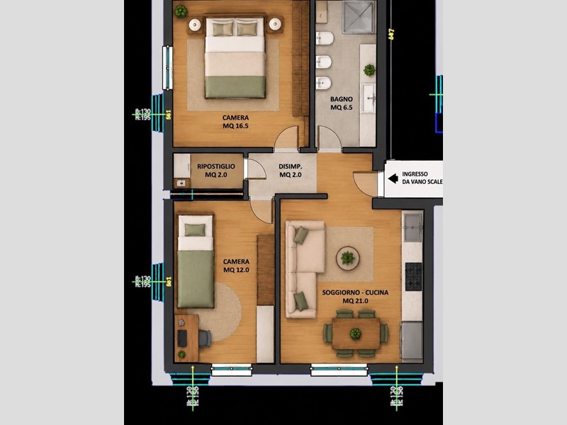 Trilocale in Vendita a Pisa, 250'000&euro;, 70 m²
