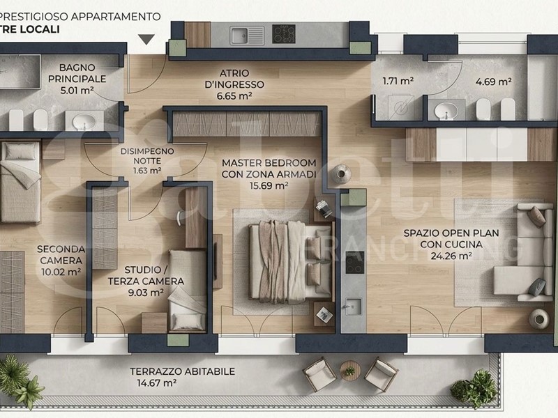 Quadrilocale in Vendita a Bologna, 505'000&euro;, 106 m²