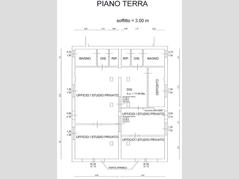 Ufficio in Vendita a Piacenza, zona Piazzale Torino via XXIV Maggio, 185'000€, 120 m²