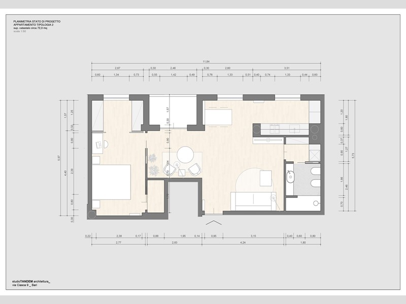 Bilocale in Vendita a Bari, zona S. Cataldo (Faro), 170'000€, 72 m²