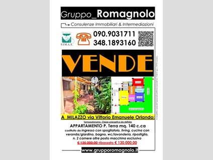 Appartamento in Vendita a Milazzo, zona via Vittorio Emanuele Orlando, 130'000€, 140 m²