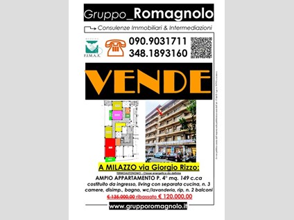 Appartamento in Vendita a Milazzo, zona via giorgio rizzo, 120'000€