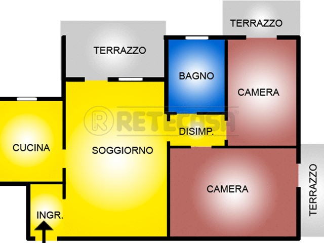 Trilocale in Vendita a Bientina, zona Bientina, 138'000€, 85 m², con Box