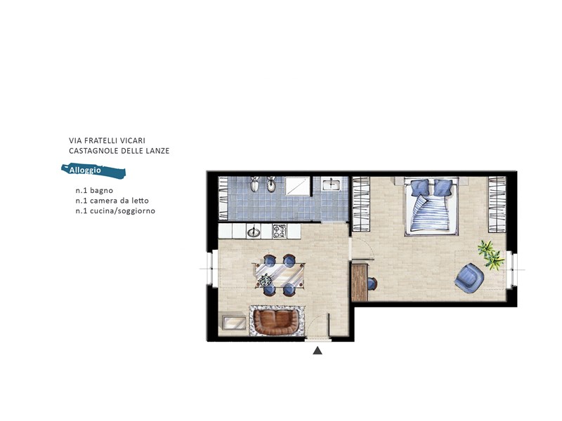 Mansarda in Vendita a Castagnole delle Lanze, zona VIA FRATELLI VICARI, 28'000€