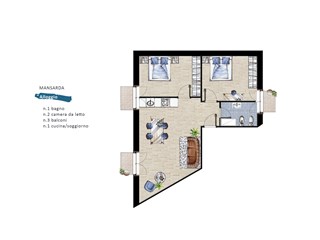 Mansarda in Vendita a Castagnole delle Lanze, zona via Tagliaferro, 85'000&euro;, 70 m²