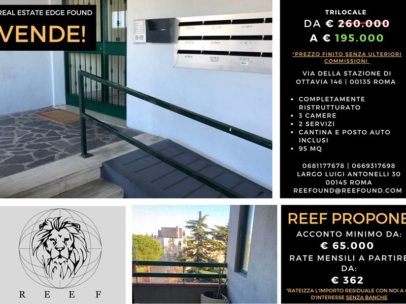 Trilocale in Vendita a Roma, 195'000€, 95 m²