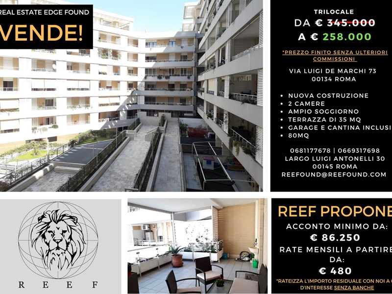 Trilocale in Vendita a Roma, 258'000€, 80 m²