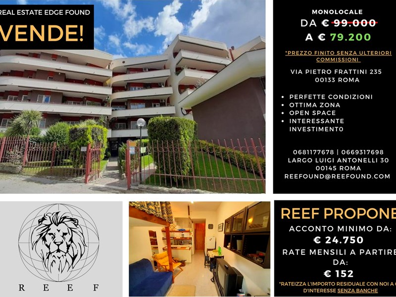 Monolocale in Vendita a Roma, 79'200€, 26 m²