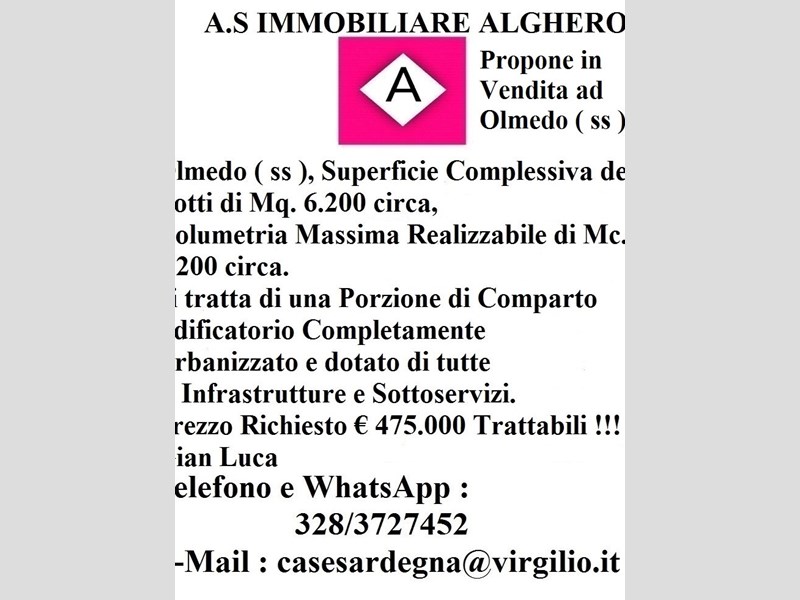 Terreno edificabile in Vendita a Olmedo, zona Olmedo Citta', 475'000€, 6200 m²