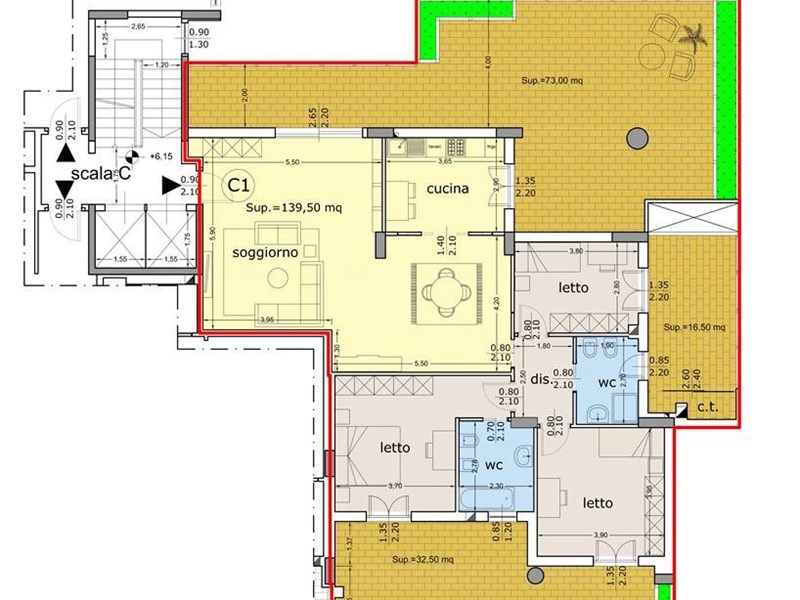 Appartamento in Vendita a Bari, zona San Pasquale Alta, 594'000€, 180 m²