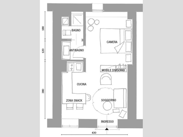 Monolocale in Affitto a Torino, zona vanchiglia, 250€, 30 m², arredato
