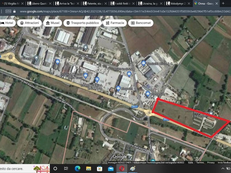 Terreno edificabile in Vendita a L'Aquila, zona Onna, 1'400'000€, 28163 m²