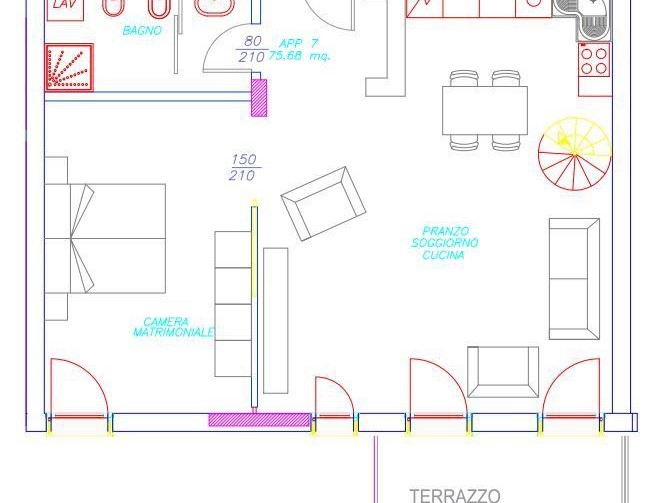 Trilocale in Vendita a Pisa, 360'000€, 77 m²